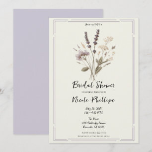 Delicate Lavender Floral Flower Bridal Shower  Invitation