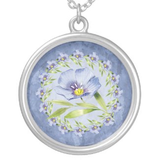 Delicate Lavender Posies Round Necklace