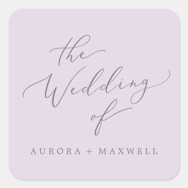 Delicate Lavender Wedding Envelope Seals (Front)