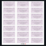 Delicate Lavender Wedding Guest Address Labels<br><div class="desc">These delicate lavender wedding guest address labels are perfect for a modern wedding. The romantic minimalist design features lovely and elegant silver gray typography on a light purple background with a clean and simple look. Customize each label with the name and address of your guests. 21 labels per sheet. Add...</div>