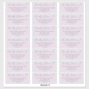 Delicate Lavender Wedding Guest Address Labels
