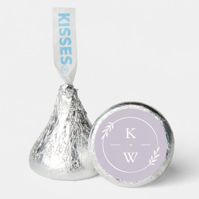 Delicate Lavender Wedding Monogram Personalized Hershey®'s Kisses® (Front)