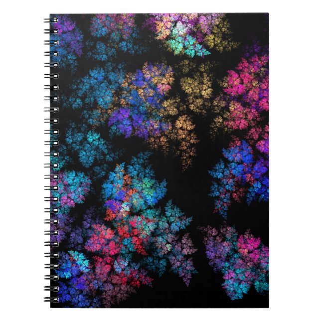 Delicate leaf ornaments, fractal  notebook (Front)