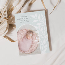 Delicate Leaves | Photo Birth Announcement