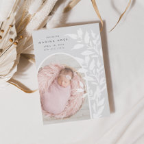 Delicate Leaves | Photo Birth Announcement