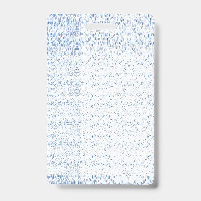 Delicate, light-blue patterned design repeating on badge (Front)