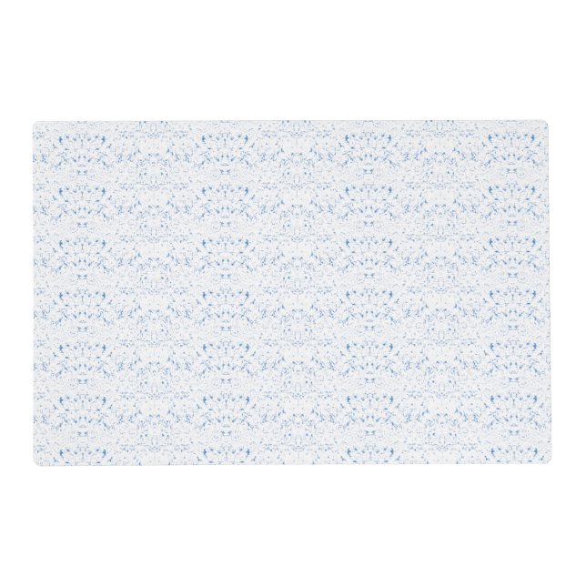 Delicate, light-blue patterned design repeating on placemat (Back)