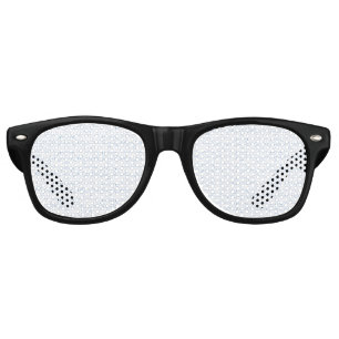 Delicate, light-blue patterned design repeating on retro sunglasses