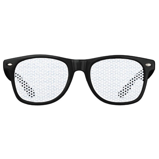 Delicate, light-blue patterned design repeating on retro sunglasses (Front)