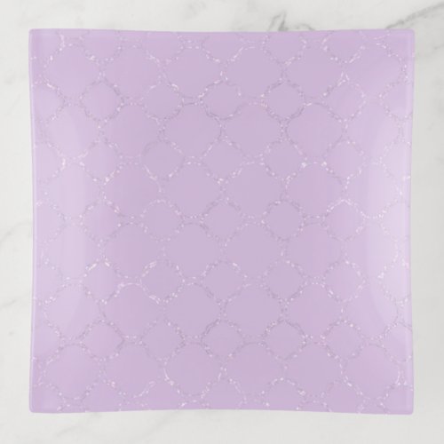 Delicate Lilac Sparkle Trinket Tray _ Style 7