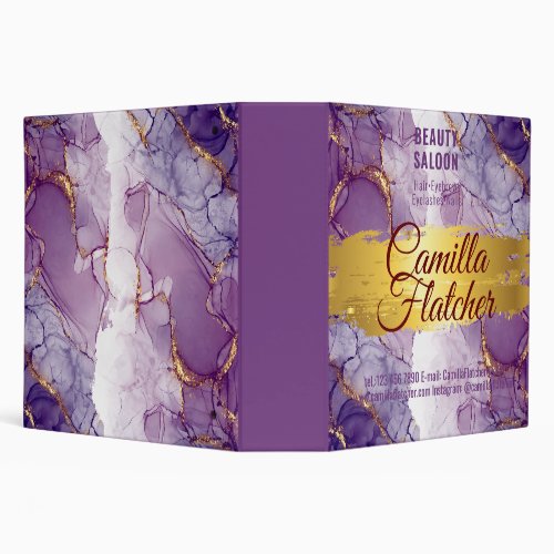 Delicate Lilac Watercolor 3 Ring Binder