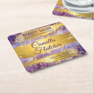 Delicate Lilac Watercolor Square Paper Coaster