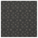Delicate line flower pattern - black fabric