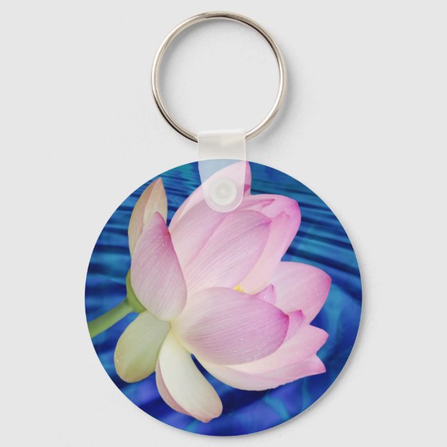 Delicate Lotus flower and meaning Keychain (Front)