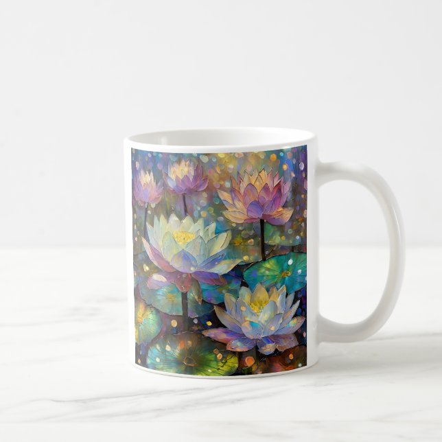 Delicate Lotus Flowers Blossoming in the Snow Coffee Mug (Right)