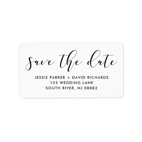 Delicate Love  Elegant Calligraphy Save the Date Label