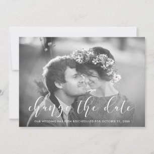 Delicate Love Photo Wedding Change the Date Announcement