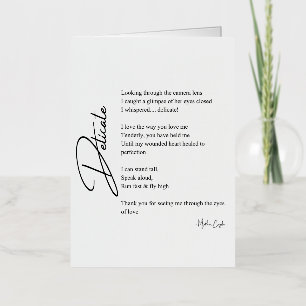 Delicate Love Poem Poetry Foil Greeting Card