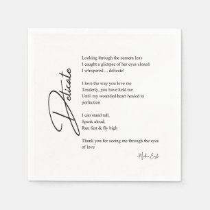 Delicate Love Poem Poetry  Napkins