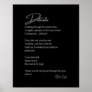 Delicate Love Poem Poetry Wall Art Poster Decor