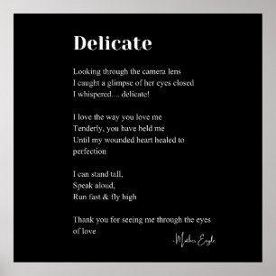 Delicate Love Poem Poetry Wall Art Poster Decor