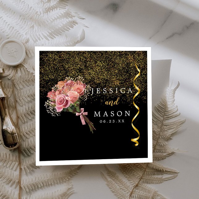 Delicate Magical Bouquet Wedding Cocktail Napkins (Creator Uploaded)