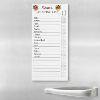 Delicate Marigold Pumpkin Pre-filled Shopping List Magnetic Notepad