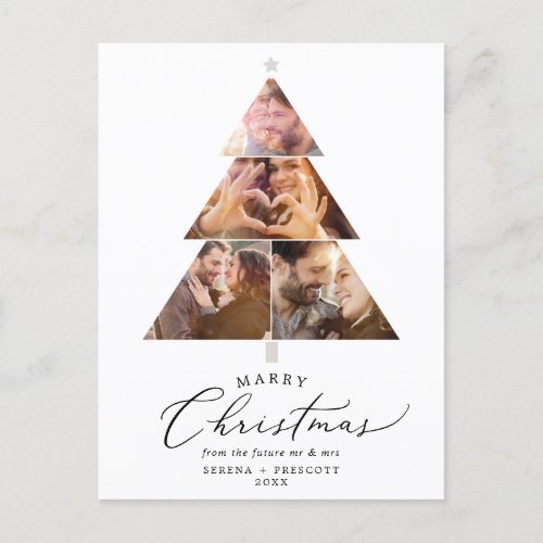 Delicate Marry Christmas Holiday Save The Date Announcement Postcard