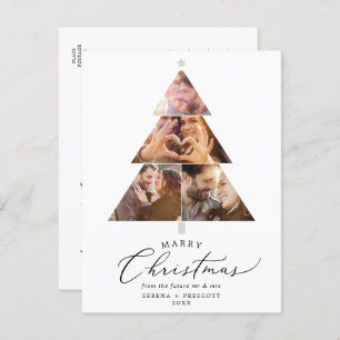Delicate Marry Christmas Holiday Save The Date Announcement Postcard