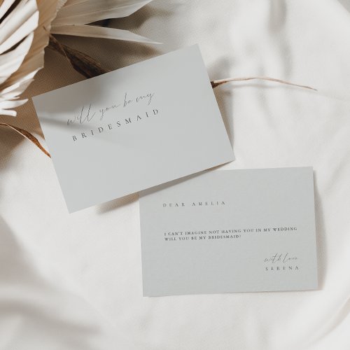 Delicate Minimal Elegant Bridesmaid Proposal Card