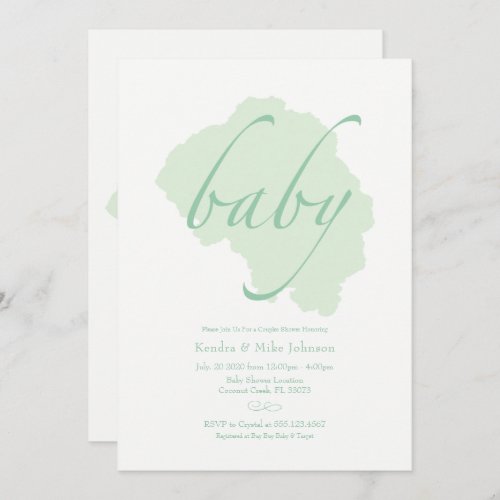 Delicate Mint Baby Shower Invitation