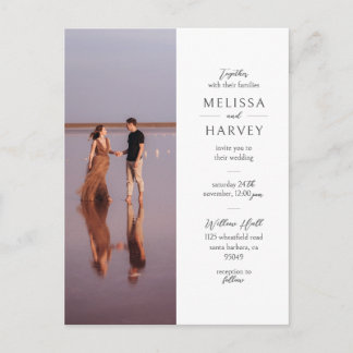 Delicate Modern Minimalist | Wedding Photo Invitation Postcard