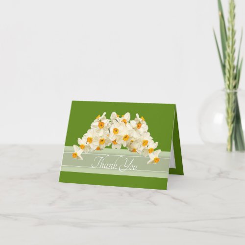 Delicate Modern Spring Daffodils Floral Thank You Card