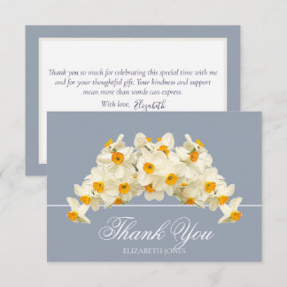 Delicate Modern Spring Daffodils Floral Thank You Card