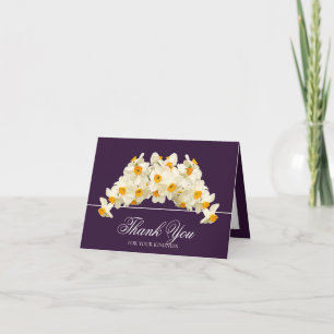 Delicate Modern Spring Daffodils Floral Thank You Card