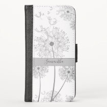 Delicate Monogram Floral Illustration iPhone X Wallet Case Delicate Monogram Floral Illustration iPhone X Wallet Case
