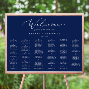 Delicate Navy Blue Alphabetical Seating Chart