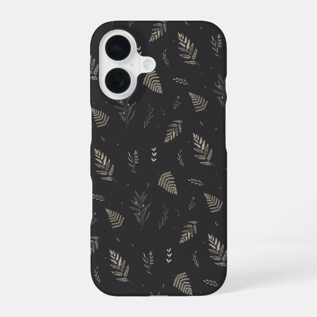 Delicate Neutral Botanical Leaves Pattern Iphone Case (Back)