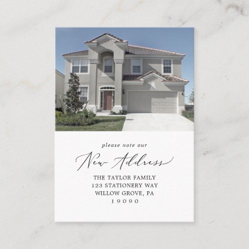 Delicate New Home Photo Change of Address Business Card