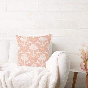 Delicate Oak and Deer Peach Pillow