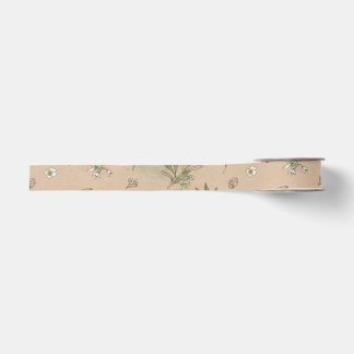 Delicate Olive Floral Kraft Eco Satin Ribbon