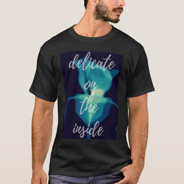 Delicate on the Inside Blue Rose  Empath Sympathy T-Shirt (Front)