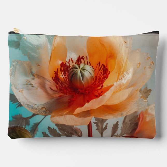 Delicate Orange Flower  Accessory Pouch (Front)