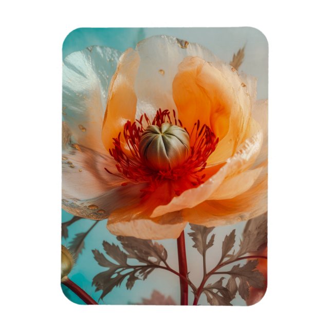 Delicate Orange Flower  Magnet (Vertical)