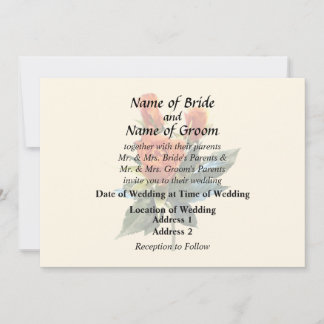 Delicate Orange Rosebuds Invitation