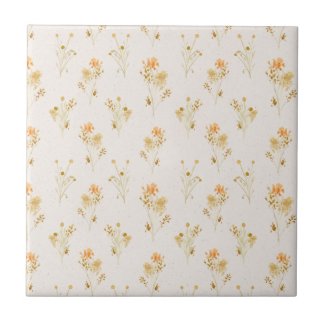 Delicate Orange Tones Floral Custom Background