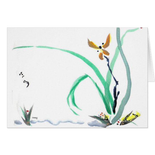 Delicate Orchid card with Japanese Proverb
