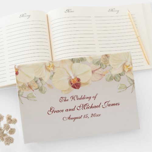 Delicate Orchid Flower Guest Book