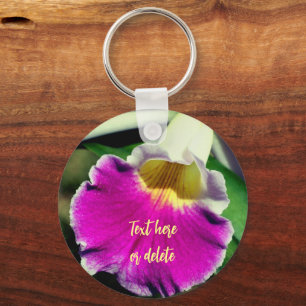 Delicate Orchid Flower Personalized Keychain