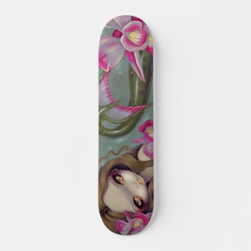 Delicate Orchid Mermaid SKATEBOARD fantasy art